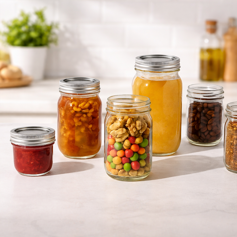 جرة ميسون مع غطاء تعليب محكم