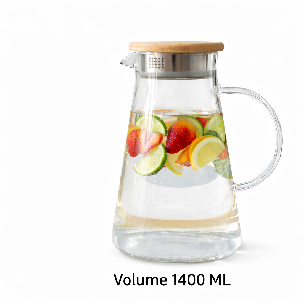 إبريق زجاجي على شكل دائري