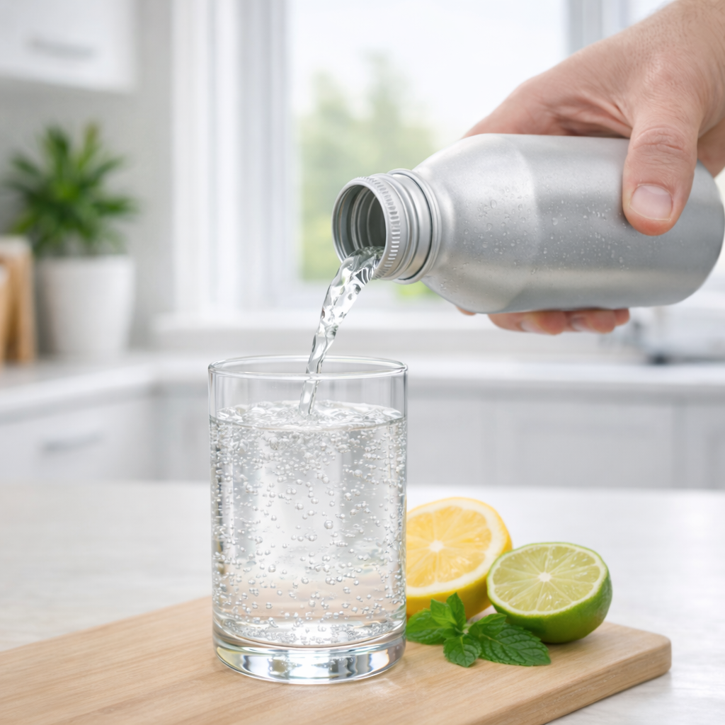 زجاجة ألومنيوم مع غطاء لولبي