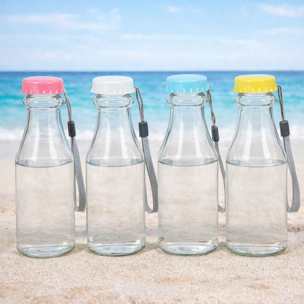 زجاجة ماء زجاجية ملتوية