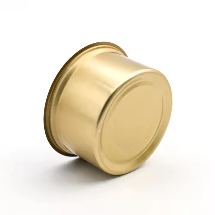 علبة ألومنيوم لطعام الحيوانات الأليفة مع غطاء سهل الفتح.