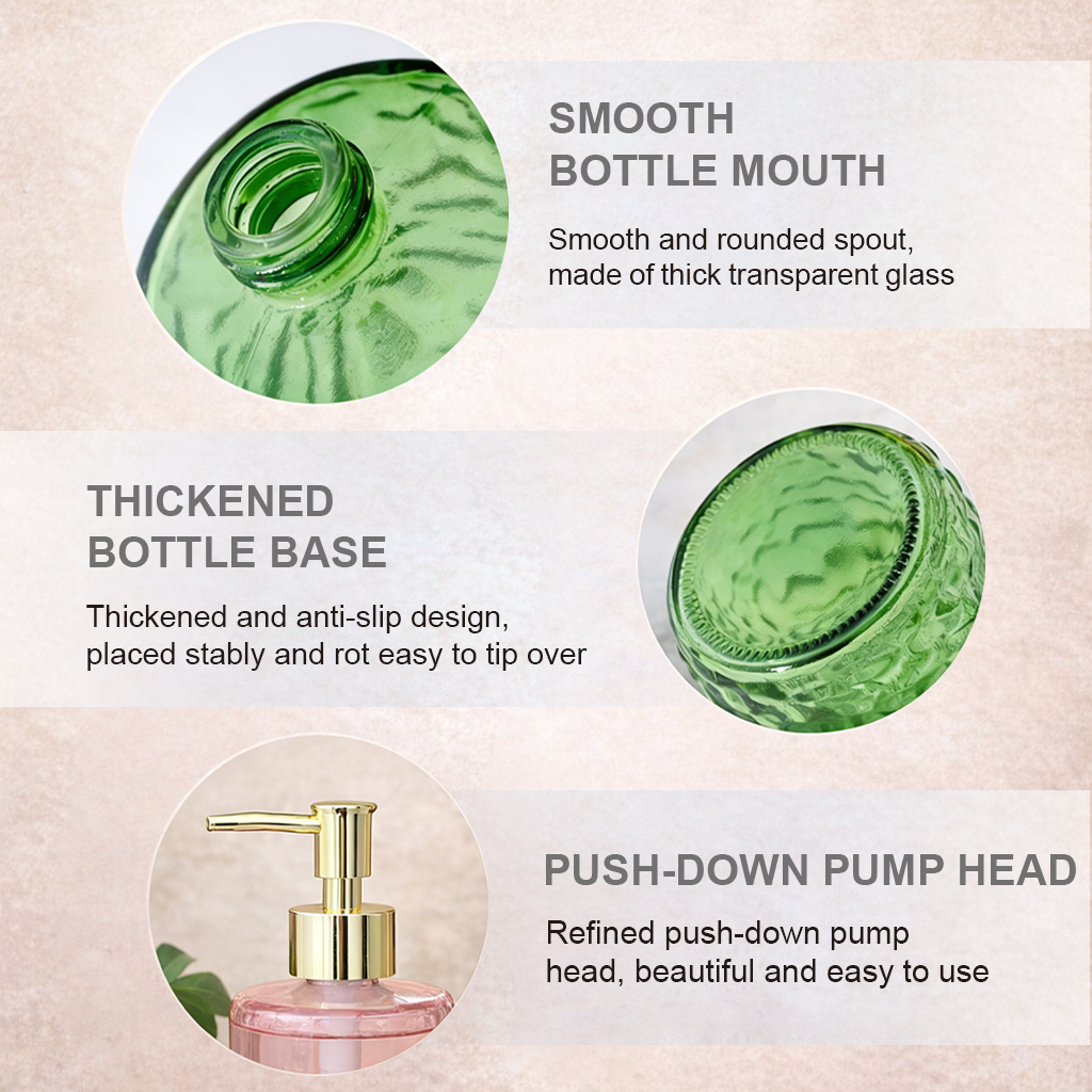  زجاجة موزع الصابون الزجاجي