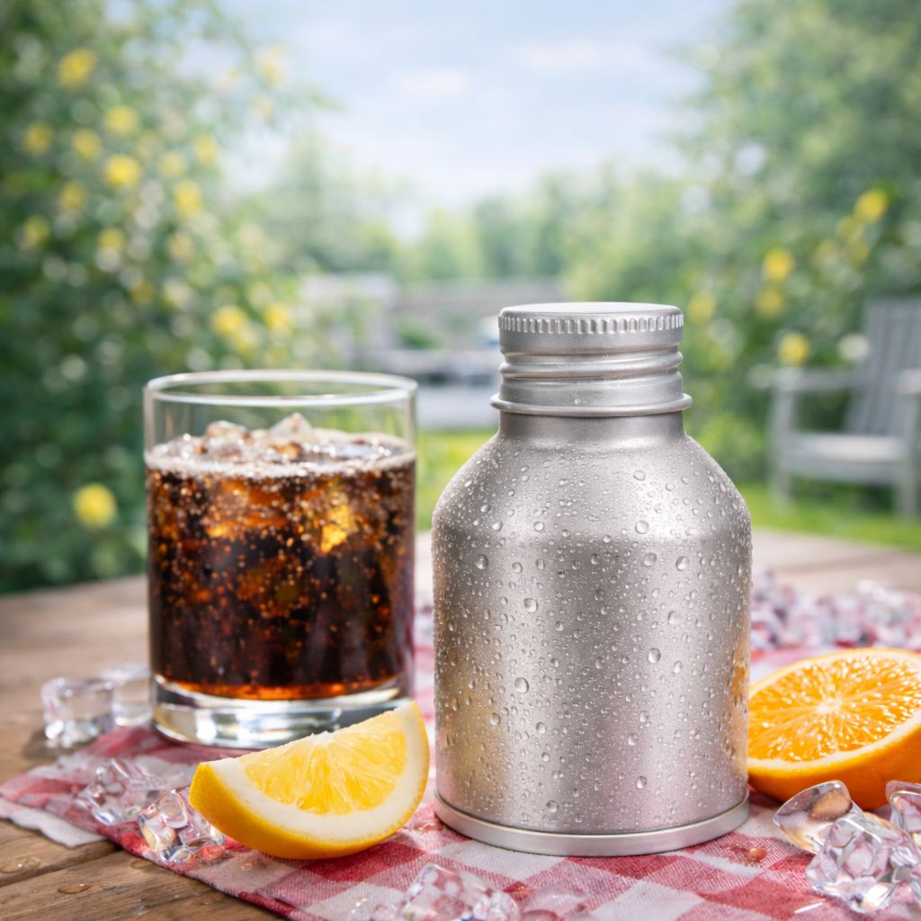 زجاجة ألومنيوم مع غطاء لولبي