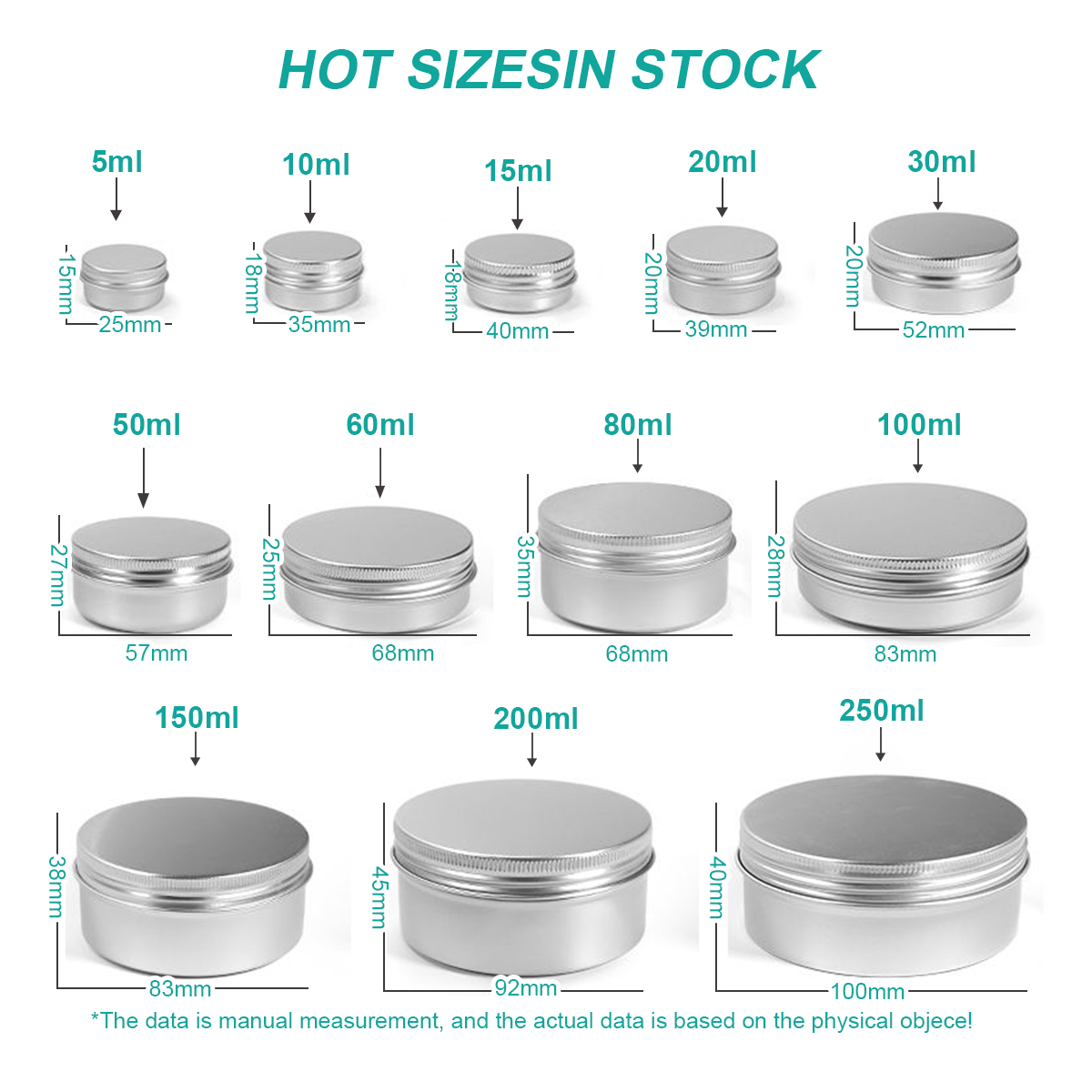 حاوية علب الألمنيوم مع غطاء لولبي